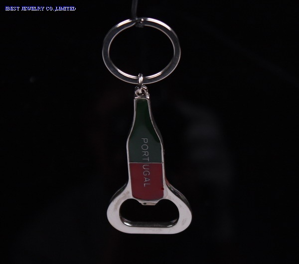 Metal  bottle opener key chain with portugal logo