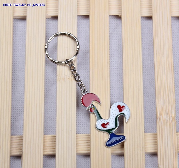 Zinc alloy keyring  with color Portugal logo