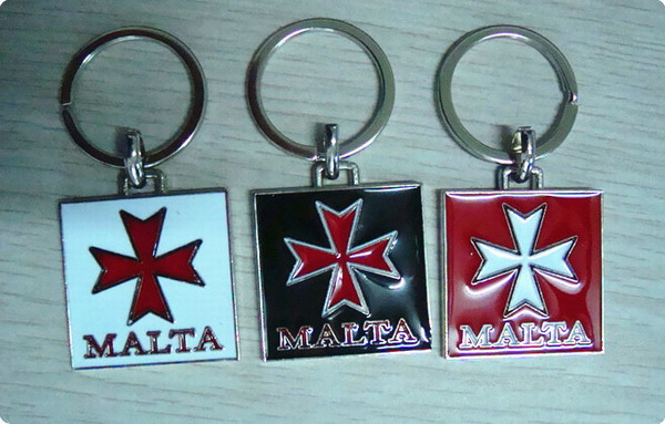 Color enamel  alloy  key chain with Malta logo