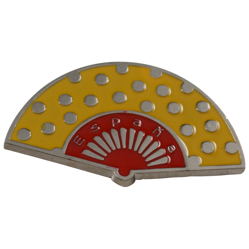 Fan shaped metal color enamel fridge magnet