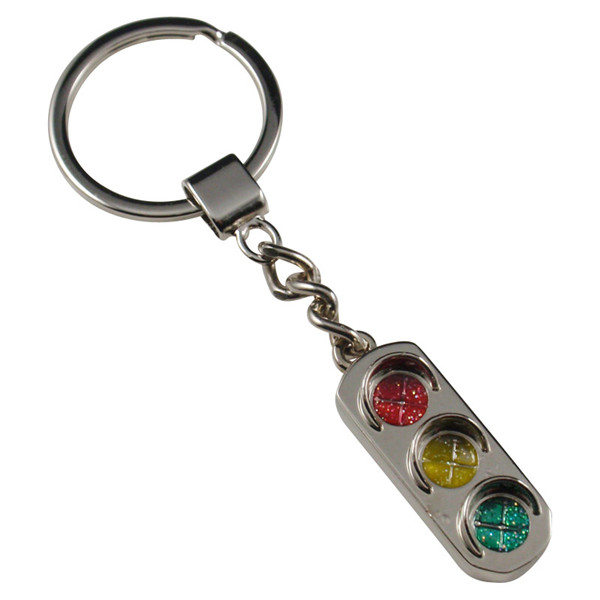 Traffic light metal keychain