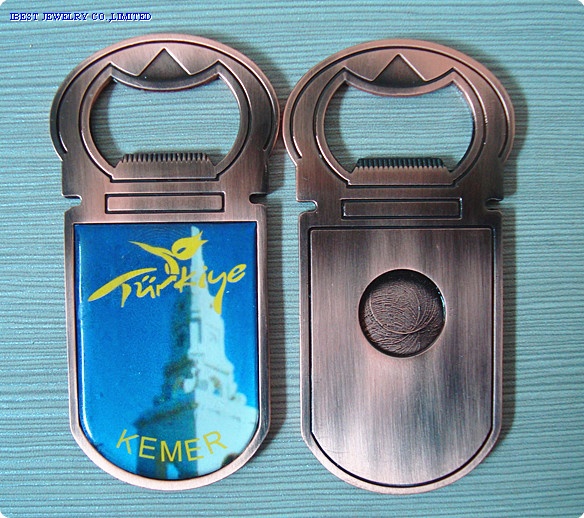 Zinc alloy bottle opener&fridge magnet
